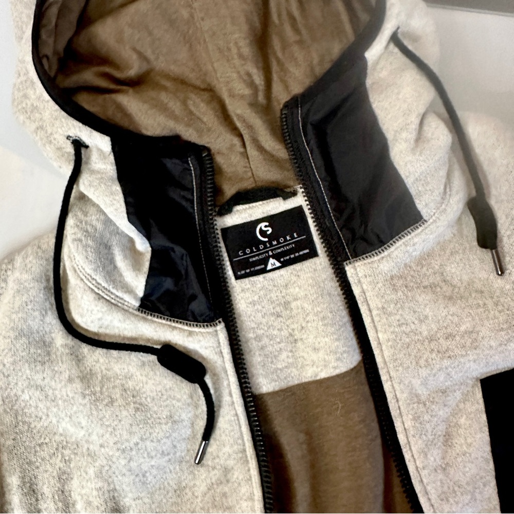 Coldsmoke Avani Zip-Up Heathered Light Gray Cotton Performance Jacket Me… - Picture 6 of 16